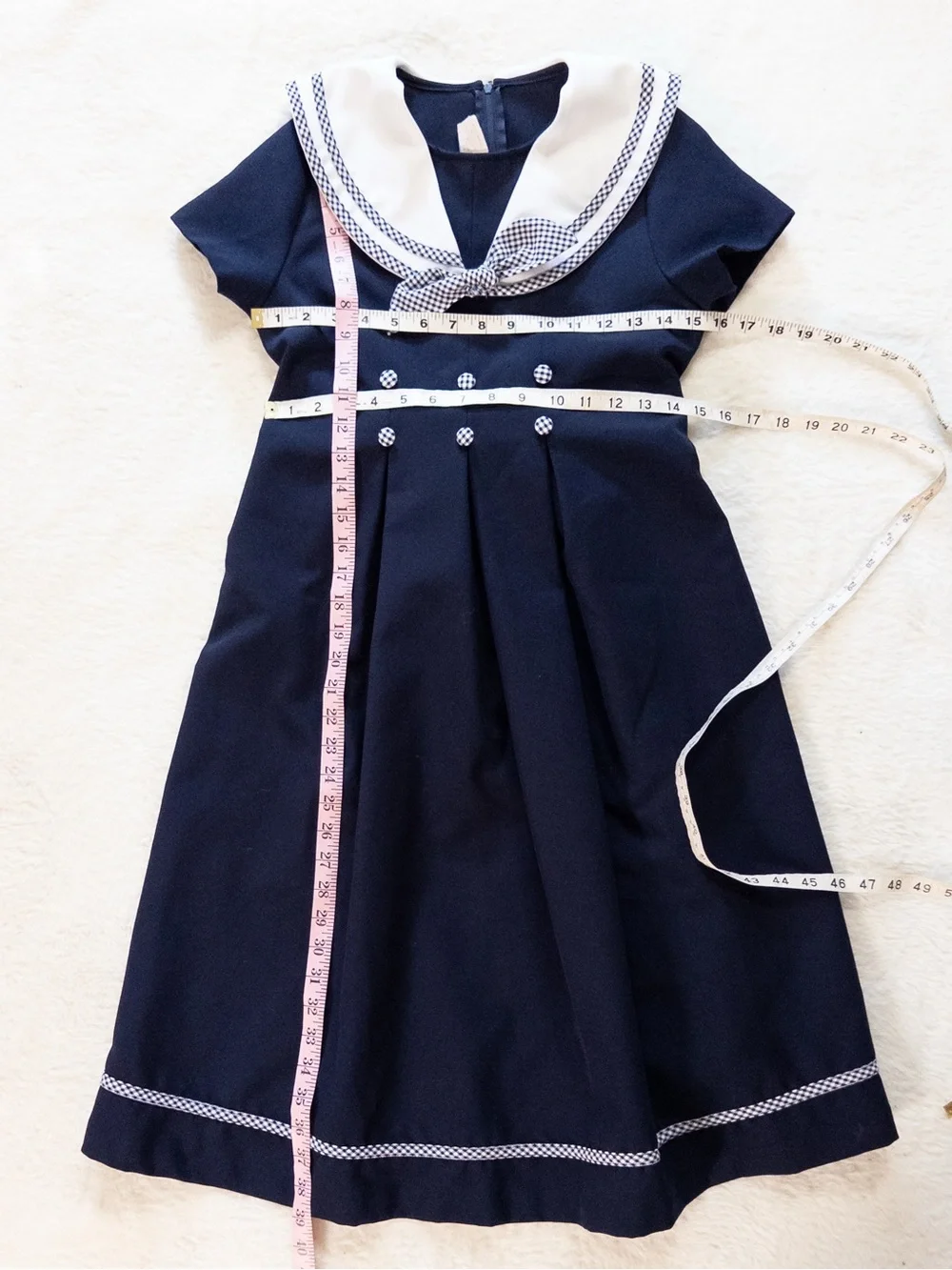 Bonnie Jean Navy Dress with White Sailor Collar